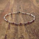 Garnet Rondelle 3mm Faceted beads adjustable stacking bracelet