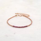 Garnet Rondelle 2mm Faceted beads adjustable stacking bracelet