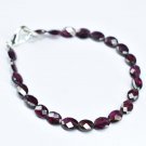Garnet Oval 5X6.5mm Faceted beads adjustable stacking bracelet