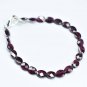 Garnet Oval 5X6.5mm Faceted beads adjustable stacking bracelet