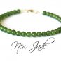 Green Jade Round 4mm Smooth beads adjustable stacking bracelet