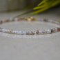 Grey Agate Round 3mm Smooth beads adjustable stacking bracelet