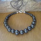 Hematite Round 4-8mm Smooth beads adjustable stacking bracelet