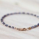 Iolite Rondelle 3mm Faceted beads adjustable stacking bracelet