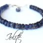 Iolite Rondelle 4mm Faceted beads adjustable stacking bracelet