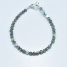 Labradorite Coin 4mm Smooth beads adjustable stacking bracelet