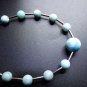 Larimar Round 6-10mm Smooth beads adjustable stacking bracelet
