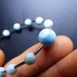 Larimar Round 6-10mm Smooth beads adjustable stacking bracelet