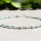 Larimar Rondelle 3mm Smooth beads adjustable stacking bracelet