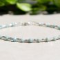 Larimar Rondelle 3mm Smooth beads adjustable stacking bracelet