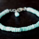Larimar Tyre 4-4.5mm Smooth beads adjustable stacking bracelet