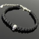 Lava Stone Round 6mm Smooth beads adjustable stacking bracelet