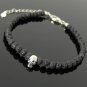 Lava Stone Round 6mm Smooth beads adjustable stacking bracelet