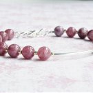 Lepidolite Round 8mm Smooth beads adjustable stacking bracelet