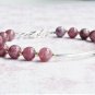 Lepidolite Round 8mm Smooth beads adjustable stacking bracelet