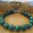 Malachite Round 10mm Smooth beads adjustable stacking bracelet