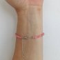 Pink Agate Round 4mm Smooth beads adjustable stacking bracelet