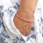 Pink Agate Round 4mm Smooth beads adjustable stacking bracelet