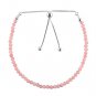 Pink Opal Round 3mm Faceted beads adjustable stacking bracelet