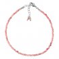 Rhodonite Round 3mm Faceted beads adjustable stacking bracelet