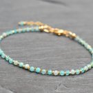 Amazonite Round 2.5mm Smooth beads adjustable stacking bracelet