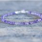 Amethyst Round 3-4mm Faceted beads adjustable stacking bracelet