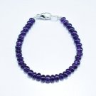 Amethyst Rondelle 6mm Smooth beads adjustable stacking bracelet