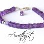 Amethyst Cube 4.5-5mm Smooth beads adjustable stacking bracelet