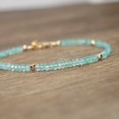 Apatite Rondelle 2mm Faceted beads adjustable stacking bracelet