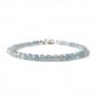 Aquamarine Round 4mm Faceted beads adjustable stacking bracelet
