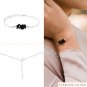 Black Onyx Fancy 2-4mm Rough beads adjustable stacking bracelet