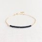 Black Onyx Round 2mm Faceted beads adjustable stacking bracelet