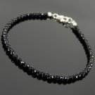 Black Onyx Round 6mm Faceted beads adjustable stacking bracelet