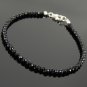 Black Onyx Round 6mm Faceted beads adjustable stacking bracelet