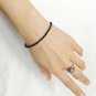 Black Onyx Round 6mm Faceted beads adjustable stacking bracelet