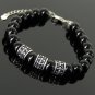 Black Onyx Round 10mm Smooth beads adjustable stacking bracelet