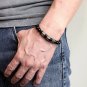 Black Onyx Round 10mm Smooth beads adjustable stacking bracelet