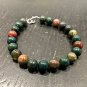 Bloodstone Round 10mm Smooth beads adjustable stacking bracelet
