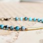 Blue Jasper Round 4mm Smooth beads adjustable stacking bracelet