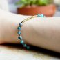 Blue Jasper Round 4mm Smooth beads adjustable stacking bracelet