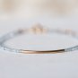 Blue Topaz Round 2mm Faceted beads adjustable stacking bracelet