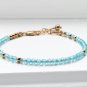 Blue Topaz Round 3mm Faceted beads adjustable stacking bracelet