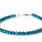 Blue Topaz Round 4mm Faceted beads adjustable stacking bracelet
