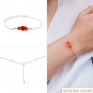 Carnelian Rough 3-4mm Smooth beads adjustable stacking bracelet
