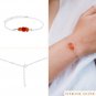 Carnelian Rough 3-4mm Smooth beads adjustable stacking bracelet