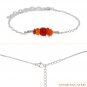 Carnelian Rough 3-4mm Smooth beads adjustable stacking bracelet