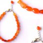 Carnelian Drum 4-5mm Faceted beads adjustable stacking bracelet