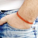 Carnelian Round 3.5mm Smooth beads adjustable stacking bracelet