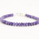 Charoite Rondelle 5mm Smooth beads adjustable stacking bracelet