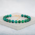 Chrysocolla Round 8mm Smooth beads adjustable stacking bracelet